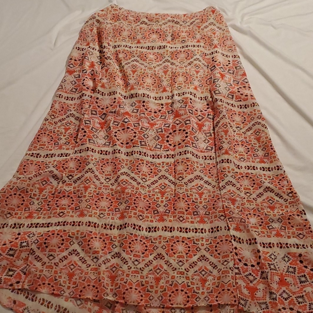 Skirt-midi skirt with sheer overtop